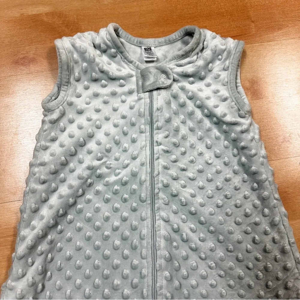 Hudson Baby Gray Velour Mink Zip Up Sleep Sack Size 12-18M